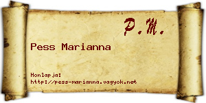 Pess Marianna névjegykártya